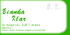 bianka klar business card